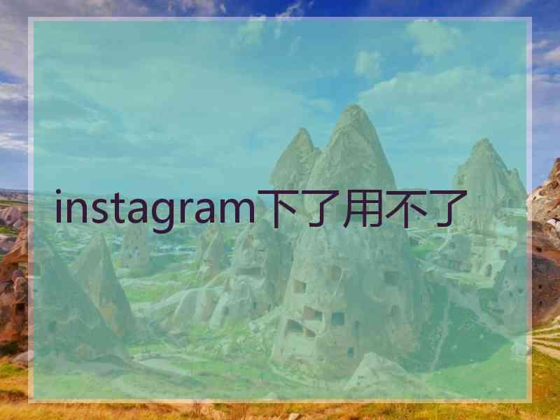 instagram下了用不了