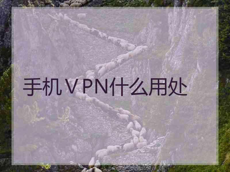 手机ⅤPN什么用处