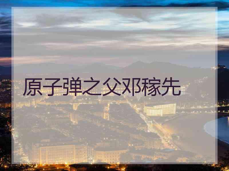原子弹之父邓稼先