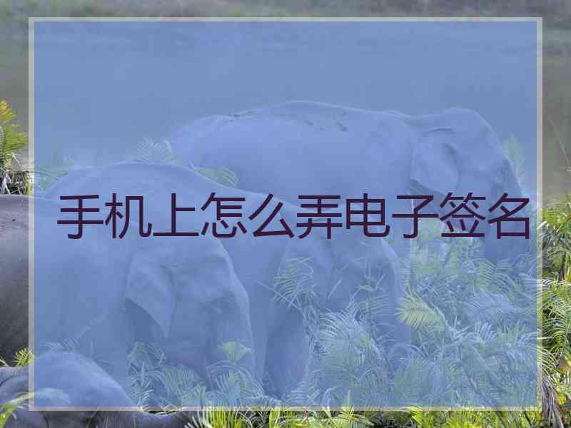 手机上怎么弄电子签名