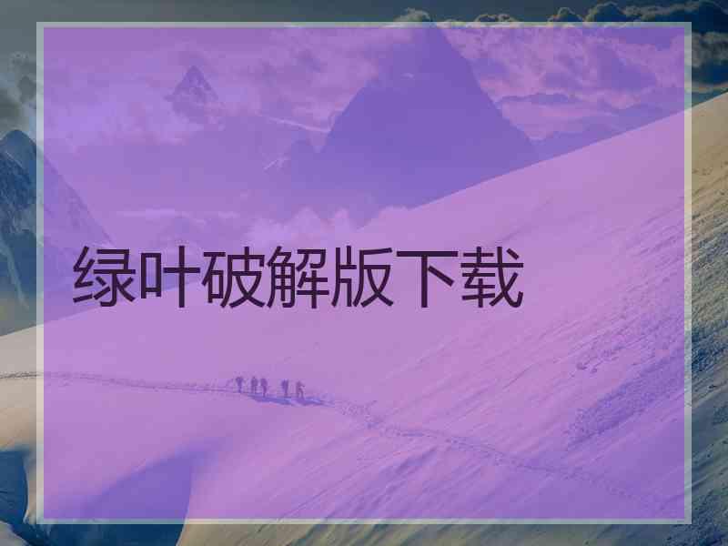 绿叶破解版下载