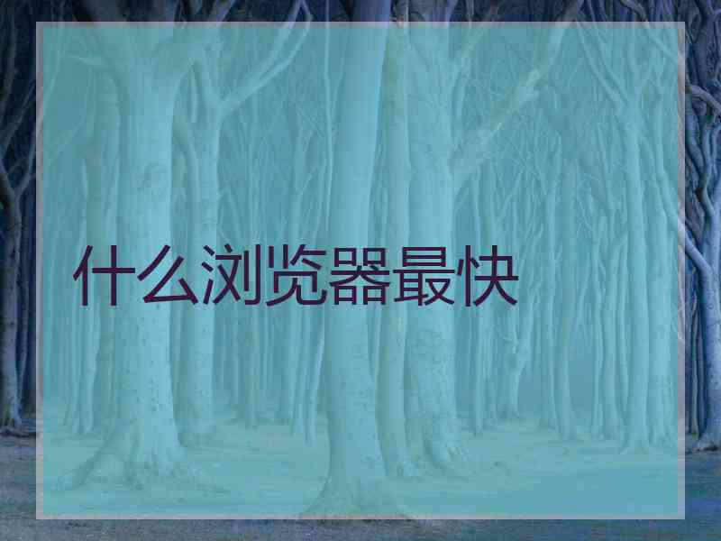 什么浏览器最快