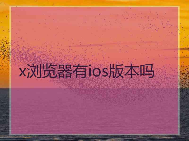 x浏览器有ios版本吗