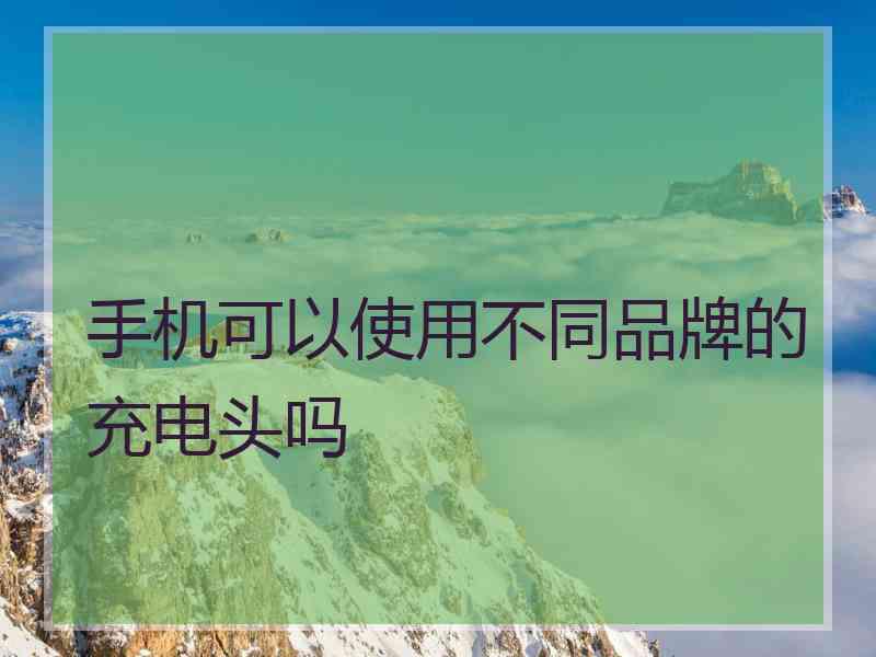 手机可以使用不同品牌的充电头吗